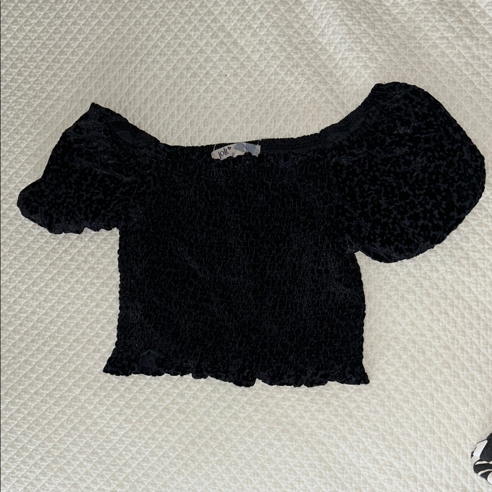 Black Off-Shoulder Women's Top
